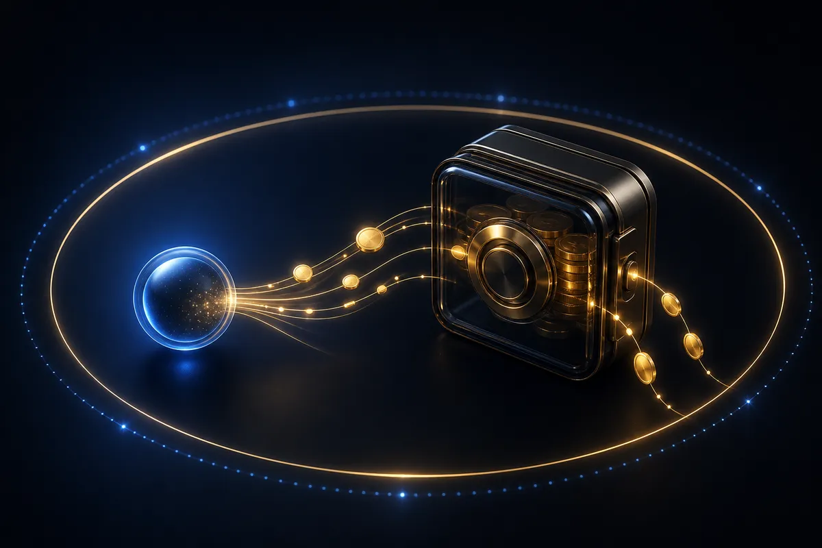An AI agent's spend-capped sub-wallet linked to a secured GG-Coin vault